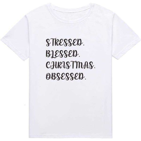 

fashion women t shirt t-shirts christmas womens t-shirt casual letter print, White
