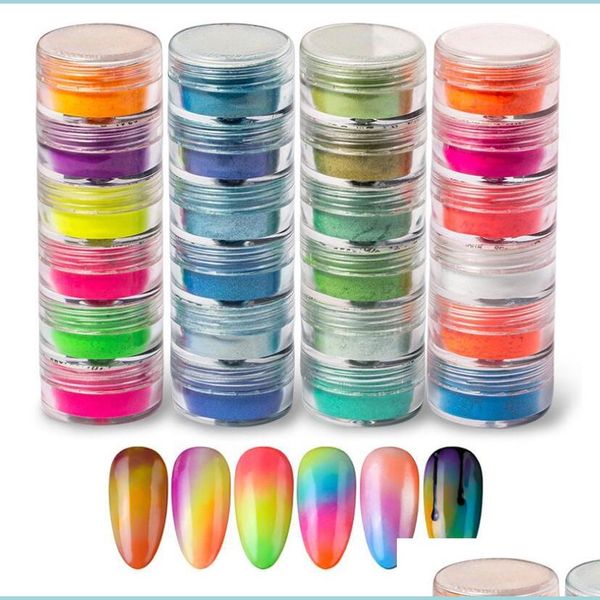 

sculpture powder neon pigment powder 6 color/set nail fluorescence gradient glitter summer shinny dust ombre diy art decoration mani dhdwx