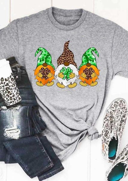 

st. patricks day lucky shamrock gnomies t-shirt colorful cute gnomes shirt, White