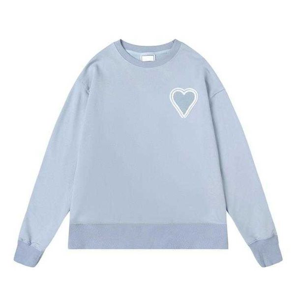 

male and female designers amis paris hooded highs quality sweater embroidered red love winter round neck jumper couple sweatshirts pm, Black