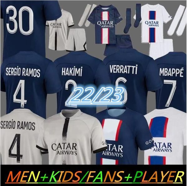 

custom 2022 2023paris mbappe #7 hakimi 30 10 fans player 22 23 soccer jersey sergio ramos psgs football shirts shirt marquinhos verratti ica, Black;yellow