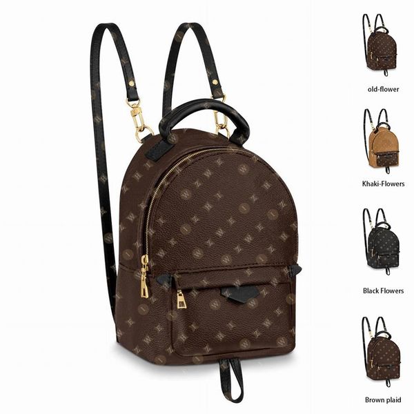 

mini cute women leather bags backpack children school bags backpack springs lady bag travel bag brown plaid flower totes handbags 238j