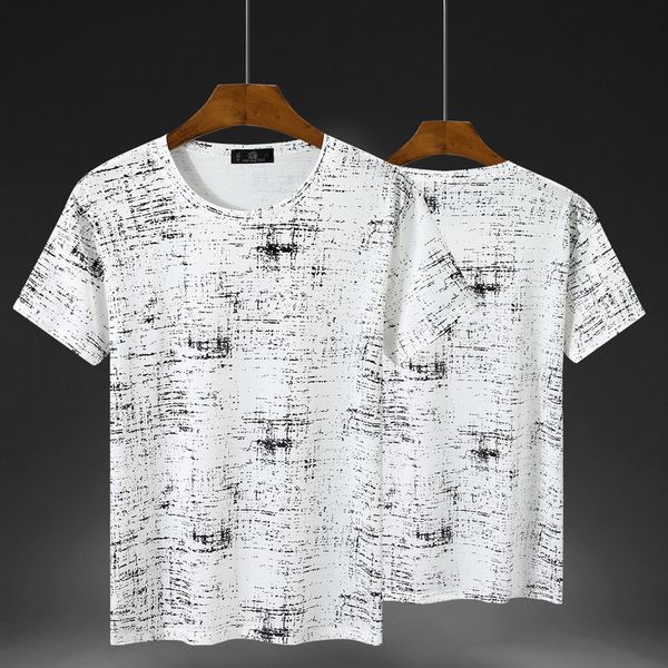 

flower o-neck men t shirt fashion summer thin style super large short sleeve fashionable plsu size 4xl 5xl-10xl 11xl, White;black