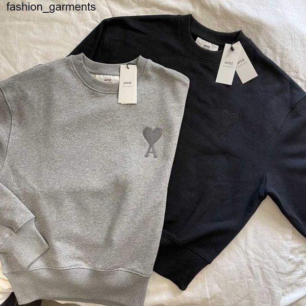 

women's sweaters designer correct amis french brand embroidery men's women's round neck sweater, White;black