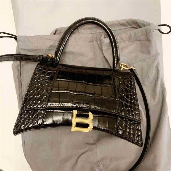 

family balenciga handbags hourglass designer b bag high version leather crocodile pattern portable messenger women's summer niches