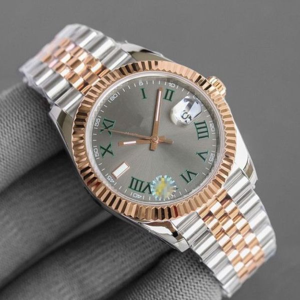 

automatic mechanical watches men big magnifier 41mm stainless steel sapphire mens watches male wristwatches waterproof luminous montre de lu, Slivery;brown