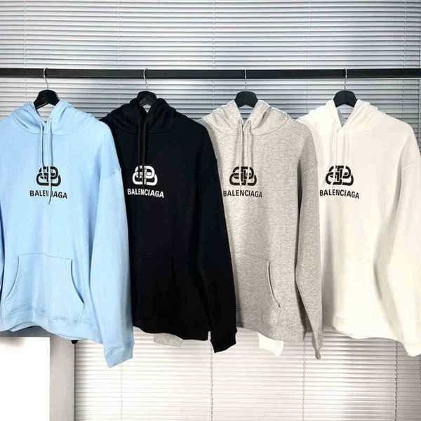 

class designer trendy balencigas hoodies high gram weight paris b classic letter lock sweater men's women's loose autumn winter, Black