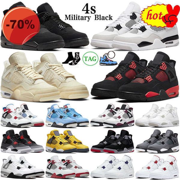 

4s mens basketball shoes military black cat red thunder university blue sail jumpman 4 cactus jack white oreo men women outdoor sports
