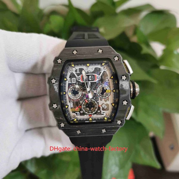 

items mens watch 44mm x 50mm rm11-03 skeleton carbon fiber designer watches black rubber bands sapphire transparent mechanical automatic men, Slivery;brown