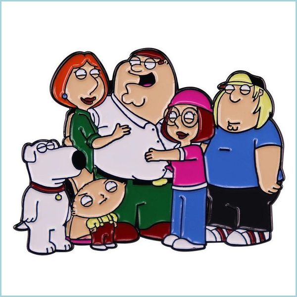 

pins brooches familiy guy brooch clothes hat pin cartoon metal accessories gift drop delivery 2022 jewelry dh5gr, Gray