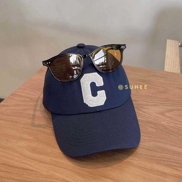 

suhee korean letter c duck tongue hat dongdamen tide brand yang mi lisa's versatile men's and women's same baseball cap, Blue;gray