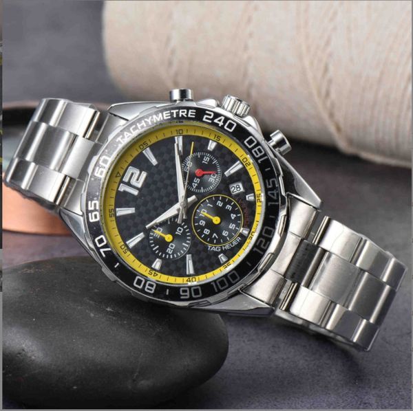 

new original brand watches for mens classic multifunction stainless steel sports watch chronograph luminous jewelry clocks 01, Slivery;brown