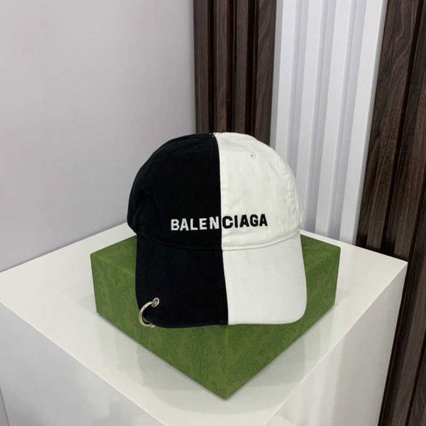 

designer b cap hats balenciga autumn winter new black-and-white color baseball canvas duck tongue b classic embroidery men's and women&, Blue;gray