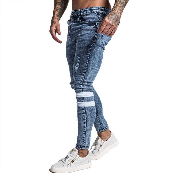 

men's jeans gingtto slim fit jeans men blue denim pants male hip hop mens trousers clothing stretch high waist fashion jean zm49 t22110