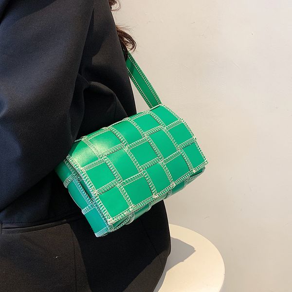 

fashion woven thread flap bag for women luxury design pu leather small square bag female shoulder crossbody