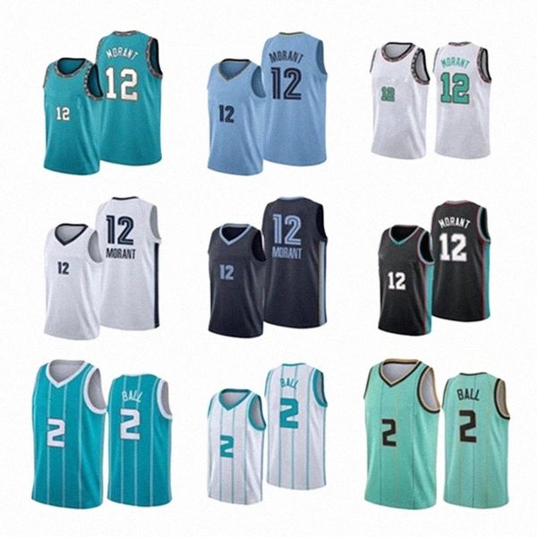 

2022 12 ja morant basketball jersey 2 lamelo ball q6n0#, Black