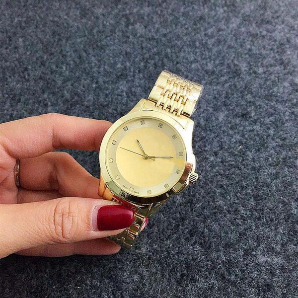 

brand quartz wrist watch for women girl with metal steel band watches g27316l, Slivery;brown