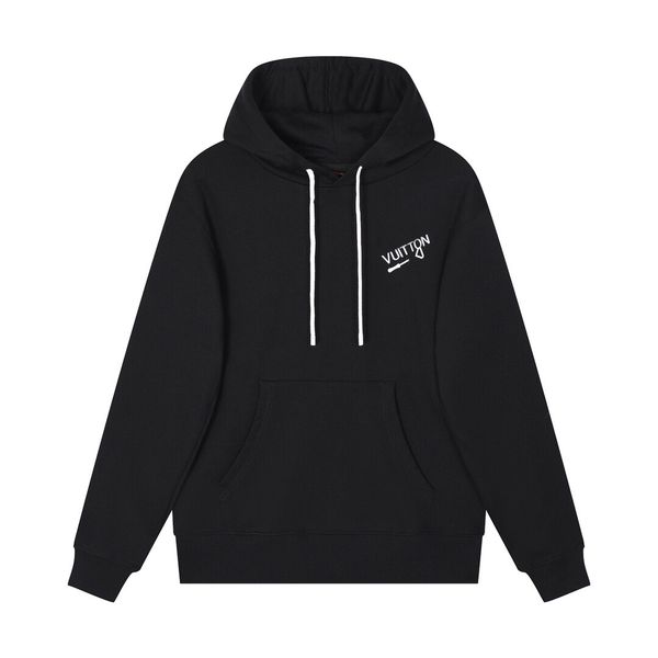 

the latest men's and women's hoodies classic letter logo autumn and winter new brooch embroidery iconic set perfect for restoring, Black