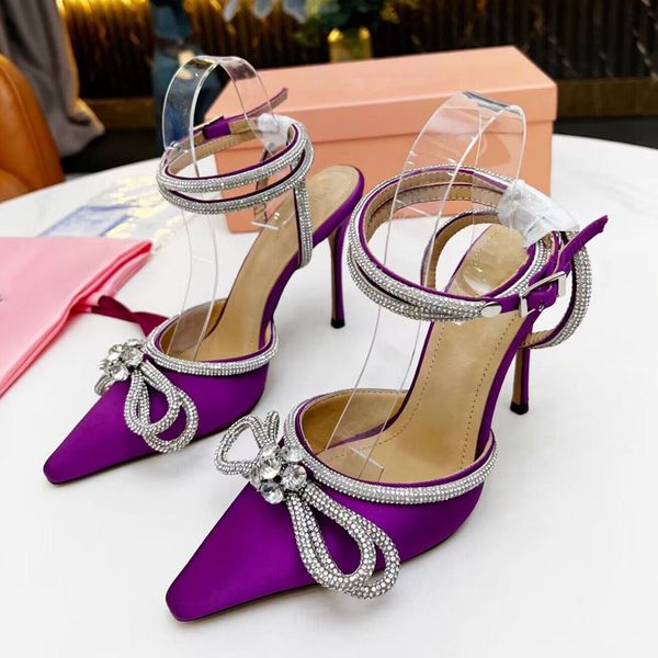 

summer women sandals designer fashion high heel shoes silk austrian diamond bow button elegant exquisite dress shoes, Black