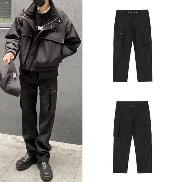 

pocket twisted pants men's women's casual black pants s-l plus size, Black;brown