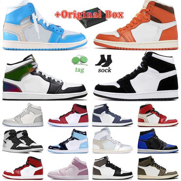 

jumpman1 basketball shoes 1s wholesale with box original us12 us13 stafish midnight navy bloodline seafoam unc university denim patent mocha