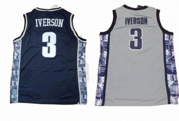 

college 2022 men georgetown 33 patrick ewing white basketball jersey shirts iverson 3 popular sport trainers basketball wear 21 duncan 1 boo, Black
