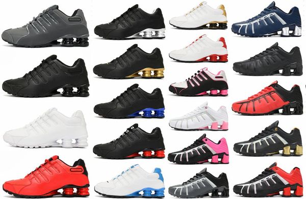 

shox nz running shoes men women leven triple black white metallic pure platinum dark blue volt tl r4 grey blue mens trainers sports sneakers