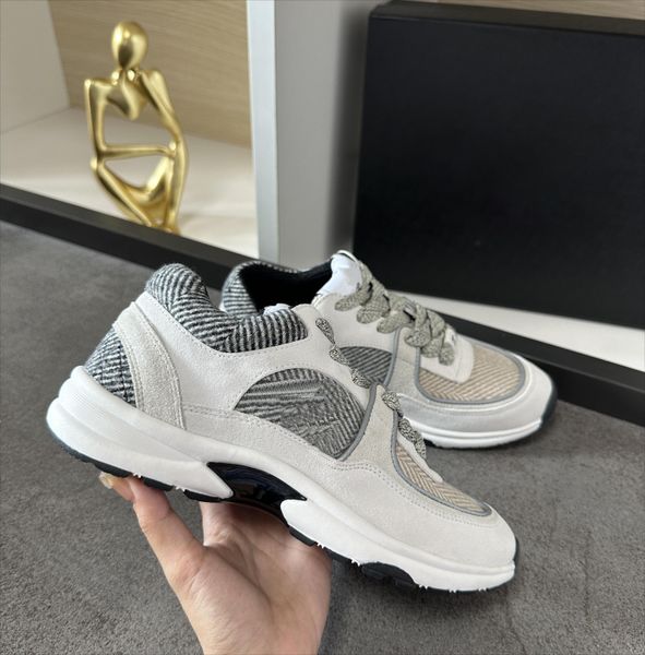

designer luxury shoes men women reflective sneakers genuine leather sneakers party velvet calfskin mixed fiber casual shoe 35-46 ship within, Black