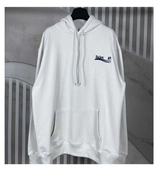 

fashion brand designer hoodies paris coke wave embroidery letter hooded sweatshirt for men and women white balanciagas, Black