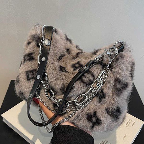 

bag plush bag autumn and winter armpit high sense hand women's new fashion ins shoulder y2211
