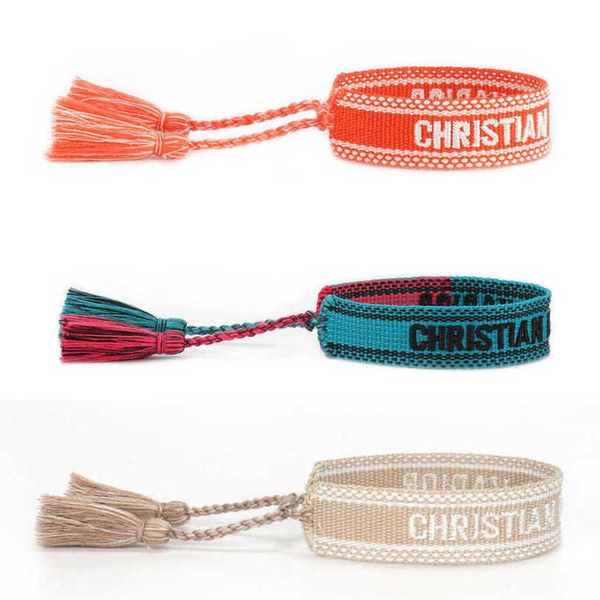

women's luxury fashion bracelets d brand designer bangle embroidered braided bracelet wedding bohemian letter hand rope trinket men gir, Golden;silver