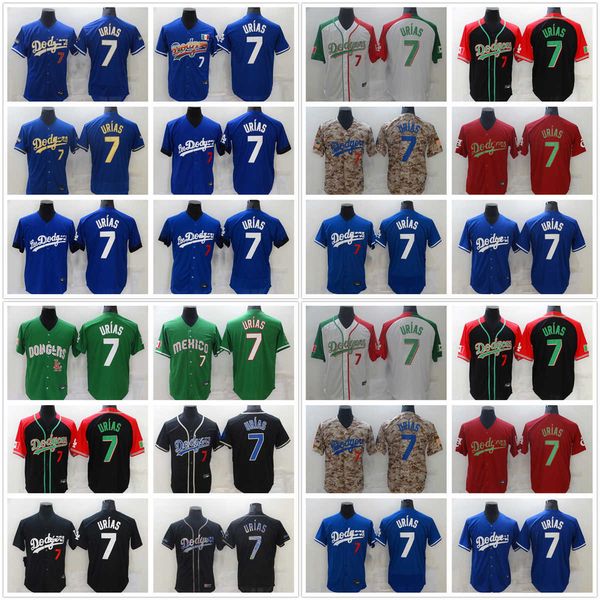 

7 julio urias baseball jersey losangeles''dodgers''city blank stitched jerseys, Blue;black
