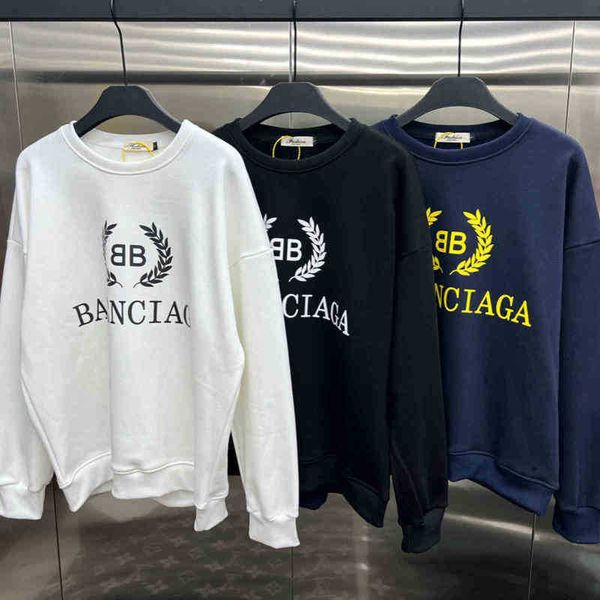 

hoodies designer trendy net balencigas red ins fashionparis classic ears wheat round neck loose plush sweater large size versatile, Black