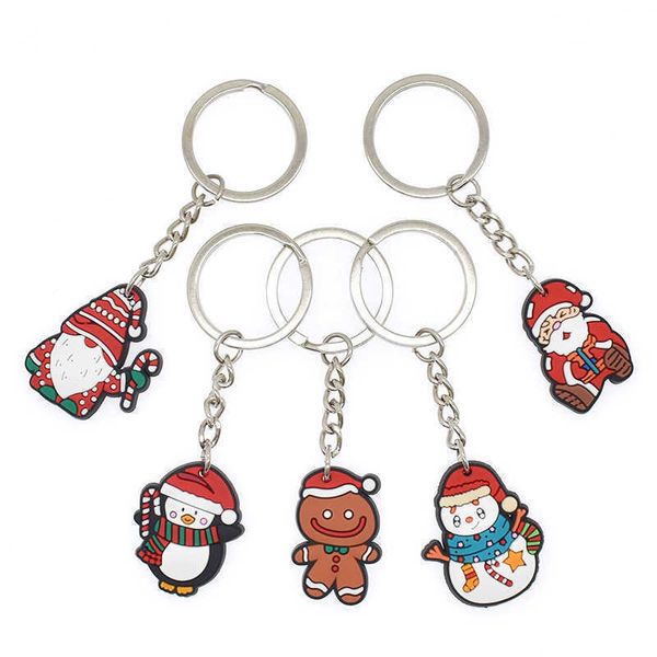 

fashion keychainskeychains lanyards 1pcs key chains christmas gingerbread man santa claus keychain children surprise birthday gift accessori, Silver