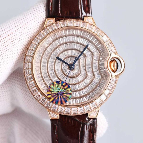 

2023other watches wristwatches mens watch automatic mechanical sapphire square diamond gypsophila watch 42mm ladi wristwatch high-end montre, Slivery;black