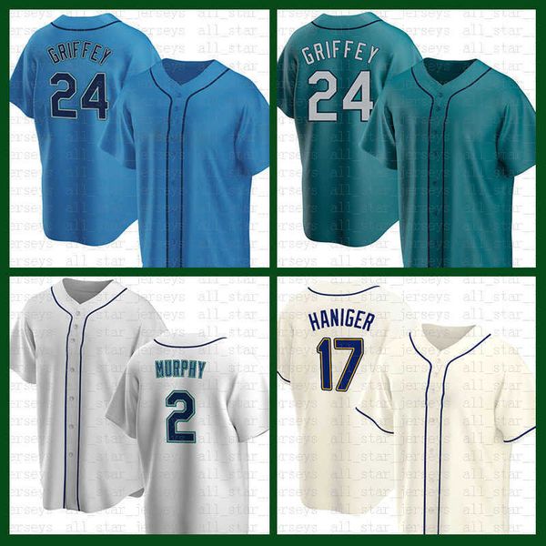 

seattle baseball jersey ken griffey jr. mens jake fraley women tom murphy luis torrens jarred kelenic abraham toro mitch haniger kyle lewis, Blue;black