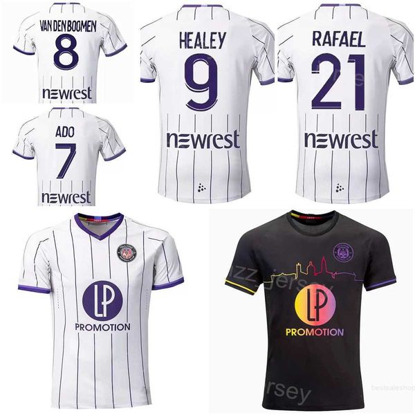 

22 23 club soccer toulouse 21 rafael ratao jerseys 3 zakaria aboukhlal 5 denis genreau 12 issiaga sylla 9 rhys healey 27 thijs dallinga foot, Black;yellow