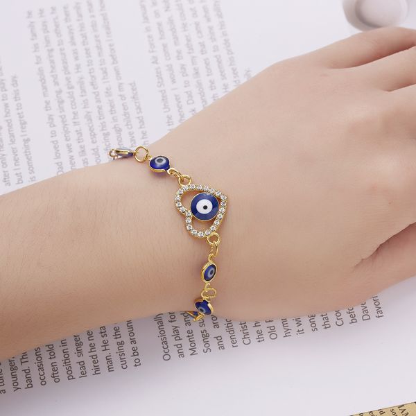 

double line tennis chain evil eye charm bracelet creativity women jewelry, Golden;silver