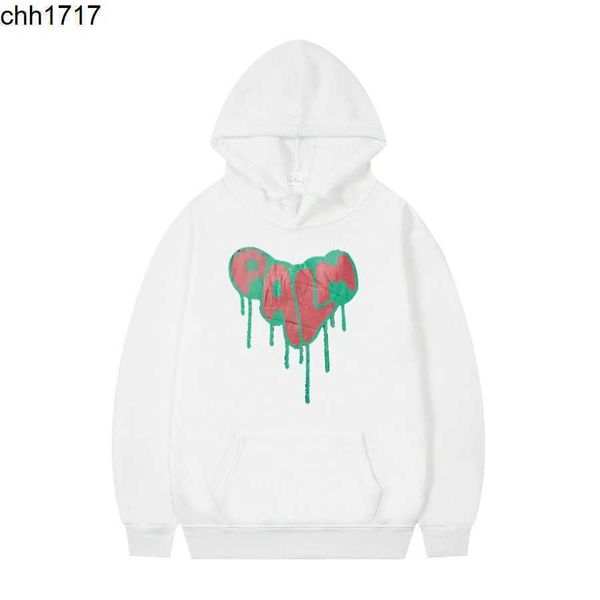 

tide brand palm spray love print pullover angel hoodie for men and women, Black