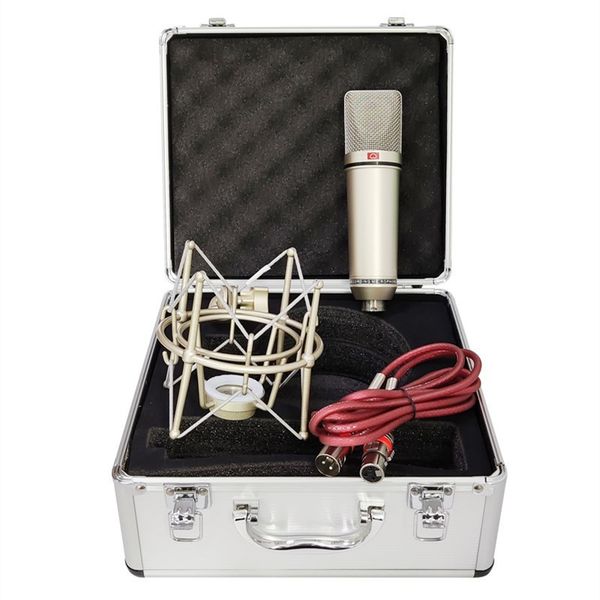 

microphones u87 condenser professional kit with metal shock mount for computer podcast gaming recording singing 221101