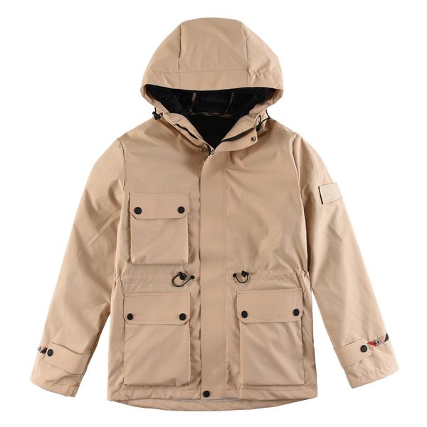 

winter down jacket thickened warm jacket khaki casual outdoor sportswear, Black