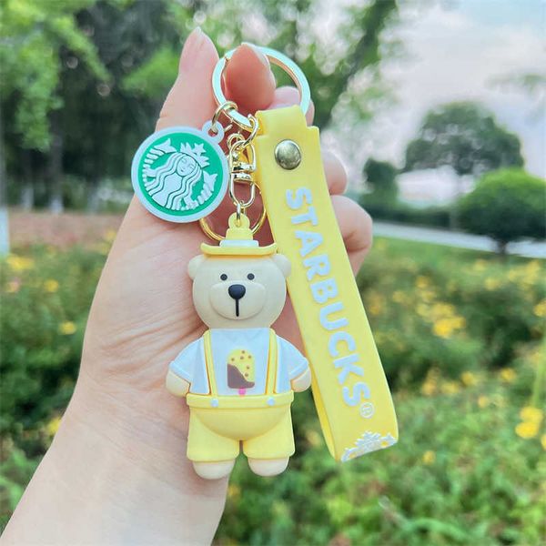 

keychains creative threedimensional cute milk tea key chain star dad coffee cup keyring pvc car accessories cake decoration blind box small, Silver