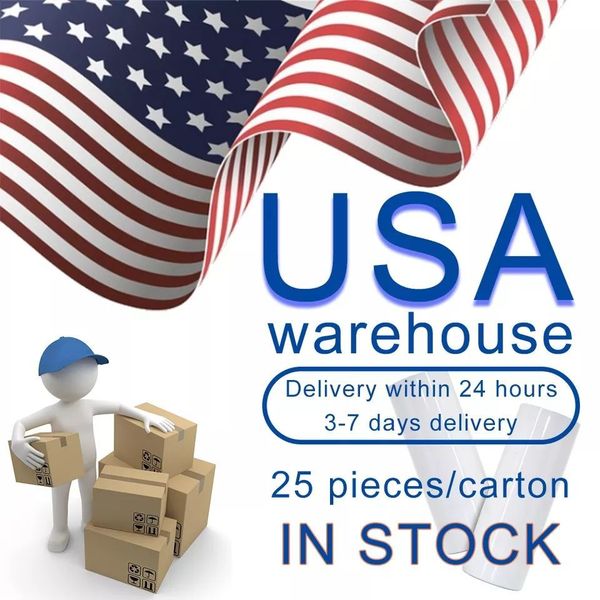 

usa ca warehouse 25pc/carton straight 20oz sublimation tumblers blank stainless steel mugs diy tapered vacuum insulated car coffee ready to