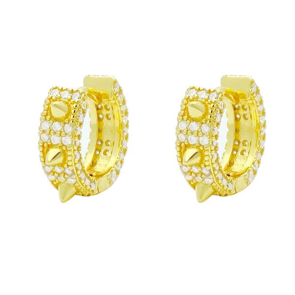 

new fashion 925 sterling silver gold plated bling moissanite hoops earrings studs jewelry nice gift, Golden;silver