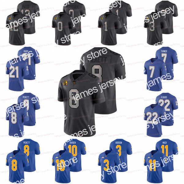 

american college football wear ncaa acc pittsburgh panther pitt kenny pickett jersey nick patti damar hamlin addison damarri mathis taysir m, Black
