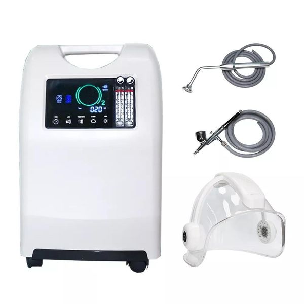 

led beauty skin rejuvenation oxygen jet portable hyperbaric therapy hair facial oxgen facial machine with dome, Black;white