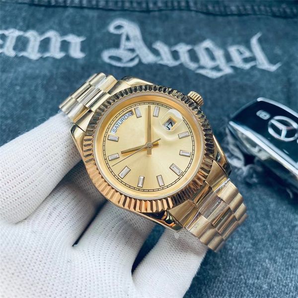 

mens womens designer watches movement sizie 41mm 904l stainless bracelet sapphire glass waterproof wristwatch echanical watchs, Slivery;golden