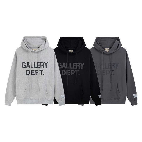 

hoodie gallerydepts brand front large letter printed pure cotton terry, Black