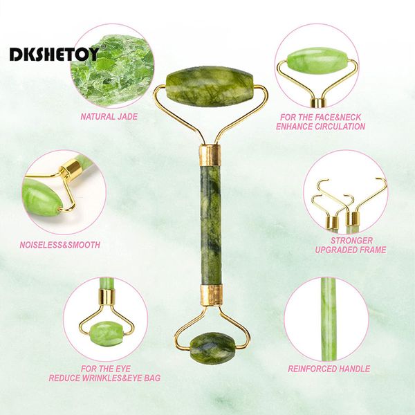 

costumes body massager roller natural smooth jade stone massages facial scraper face lifting gua sha gouache slimming massage roller co, Black