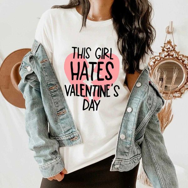 

colorful broken heart t-shirt this t shirts girl hates valentines day shirt, White